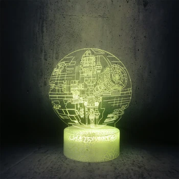 Death Star Night light Star wars 3D LED lamp 7 colors change white base acrylic bulb
Death Star Night light Star wars 3D LED lamp 7 colors change white base acrylic bulb