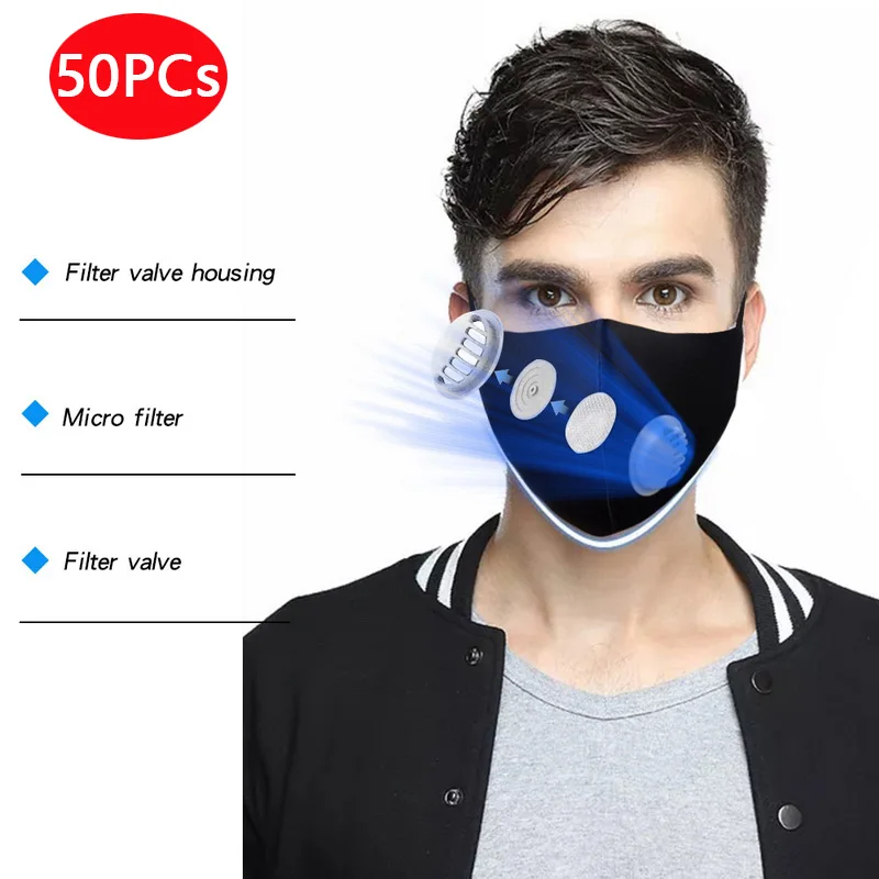 50Pcs Anti Dust Mouth Cover Virus Masks With Breathing Valve Flu Virus Protection Bacteria Proof Black Respirator Reusable
50Pcs Anti Dust Mouth Cover Virus Masks With Breathing Valve Flu Virus Protection Bacteria Proof Black Respirator Reusable