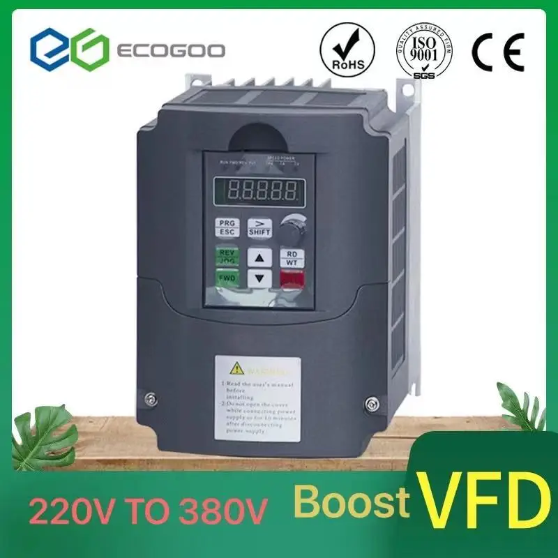 

For Spindle VFD 220V to 380 AC 380V5.5KW/7.5KW/11KW Variable Frequency Drive 3 Phase Speed Controller Inverter Motor VFD Inverte