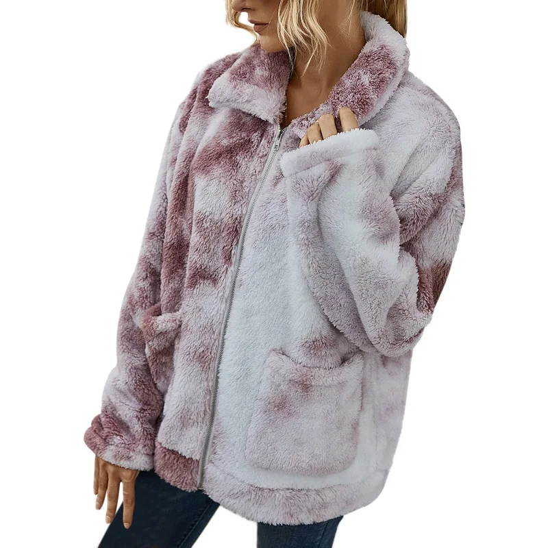 Women's Jackets Female Autumn Winter Colorful Oversized Tie-Dye Printed Long Sleeve Turn-Down Collar Furry Zipper Coats
Women's Jackets Female Autumn Winter Colorful Oversized Tie-Dye Printed Long Sleeve Turn-Down Collar Furry Zipper Coats