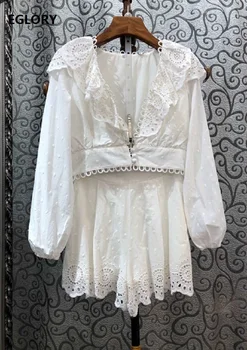 Crop Sets 2020 Spring Summer Sexy Club Suit Ladies Deep V-Neck Ruffle Lace Patchwork Long Sleeve Crop Tops+White Shorts Set 2pc
Crop Sets 2020 Spring Summer Sexy Club Suit Ladies Deep V-Neck Ruffle Lace Patchwork Long Sleeve Crop Tops+White Shorts Set 2pc