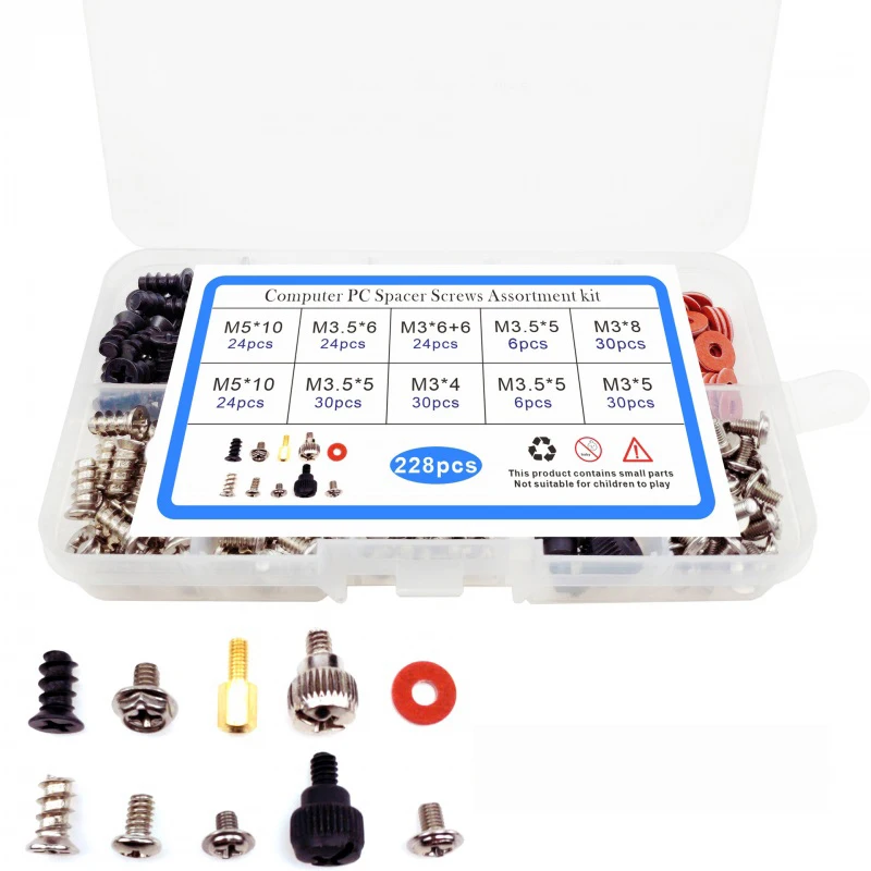 228pcs computer case mounting screw set is suitable for repair parts of power supply, optical drive, hard disk motherboard
228pcs computer case mounting screw set is suitable for repair parts of power supply, optical drive, hard disk motherboard