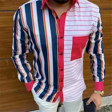 Autumn Hot Sale Men Splicing Stripe Long Sleeve Business Casual Dress Shirt Slim Streetwear Social Nightclub Chemise Homme
Autumn Hot Sale Men Splicing Stripe Long Sleeve Business Casual Dress Shirt Slim Streetwear Social Nightclub Chemise Homme
