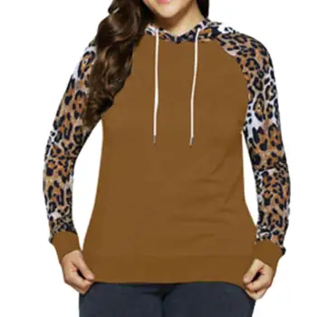 Plus Size Fashion Women Leopard Patchwork Long Sleeve Hooded Hoodie Sweatshirt 
Plus Size Fashion Women Leopard Patchwork Long Sleeve Hooded Hoodie Sweatshirt
