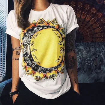 Women Funny Sun Flower Summer Short Sleeve O-neck T Shirt Wildflower Graffiti Art Harajuku Female Ladies Tshirts Tees
Women Funny Sun Flower Summer Short Sleeve O-neck T Shirt Wildflower Graffiti Art Harajuku Female Ladies Tshirts Tees