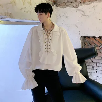 Homens de Estilo Gótico Do Vintage Da Moda Vestido de Festa Ocasional Pulôver de Manga Comprida Camisa Masculina Camisa Roupas F
Homens de Estilo Gótico Do Vintage Da Moda Vestido de Festa Ocasional Pulôver de Manga Comprida Camisa Masculina Camisa Roupas F
