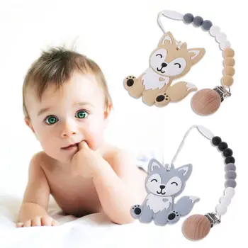 Animal Dog Silicone Teether Pacifier Chain Clip Baby Shower Gift Teething Necklace Silicone Beads BPA Free
Animal Dog Silicone Teether Pacifier Chain Clip Baby Shower Gift Teething Necklace Silicone Beads BPA Free
