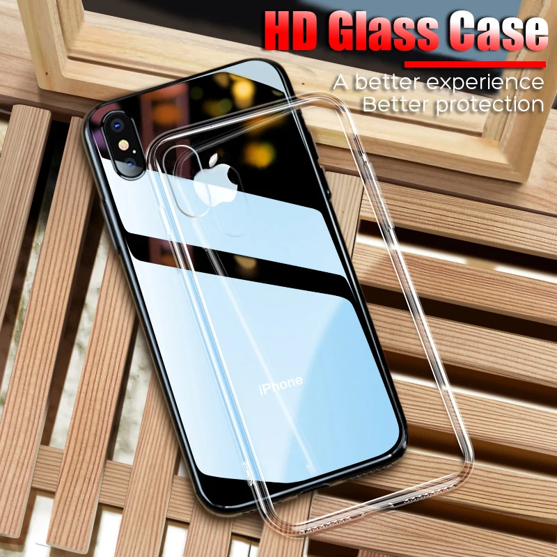 Tempered Glass Back Phone Case For iPhone 11 Pro Max XS Max XR Soft EdgeTransparent HD Glass Cover For iPhone 7 6 8 Plus X Case
Tempered Glass Back Phone Case For iPhone 11 Pro Max XS Max XR Soft EdgeTransparent HD Glass Cover For iPhone 7 6 8 Plus X Case