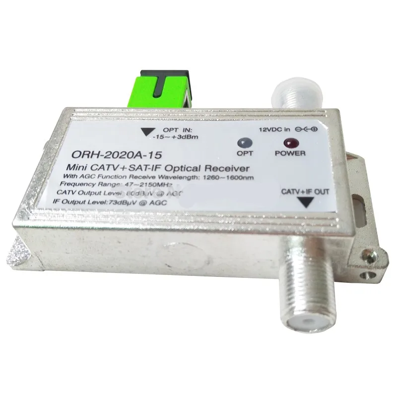 FTTH ORH-2020 -15 optical receiver with AGC 1260-1660nm 47-2150MHz MINI CATV + SAT-IF Optical receiver build-in filter
FTTH ORH-2020 -15 optical receiver with AGC 1260-1660nm 47-2150MHz MINI CATV + SAT-IF Optical receiver build-in filter