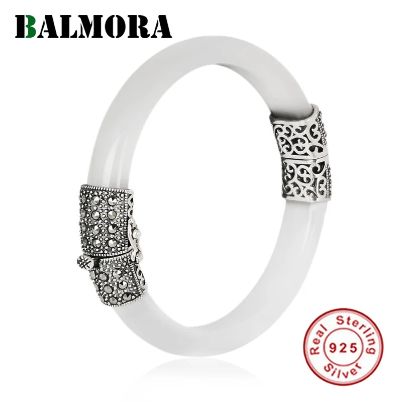 BALMORA Solid Real 925 Sterling Silver Bangle For Women Elegant Thai Silver Mosaic Opal Fashion Jewelry Gifts for Her 
BALMORA Solid Real 925 Sterling Silver Bangle For Women Elegant Thai Silver Mosaic Opal Fashion Jewelry Gifts for Her