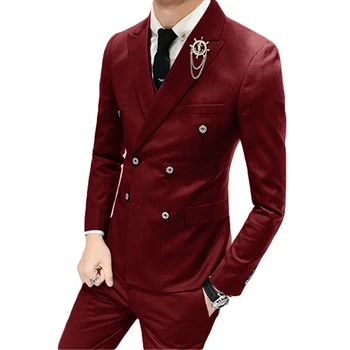 Men's Suit Two 2 Piece Double Breasted Wedding Tuxedo Blazers Slim Fit Groomsmen Suit Formal Business Jacket Set
Men's Suit Two 2 Piece Double Breasted Wedding Tuxedo Blazers Slim Fit Groomsmen Suit Formal Business Jacket Set
