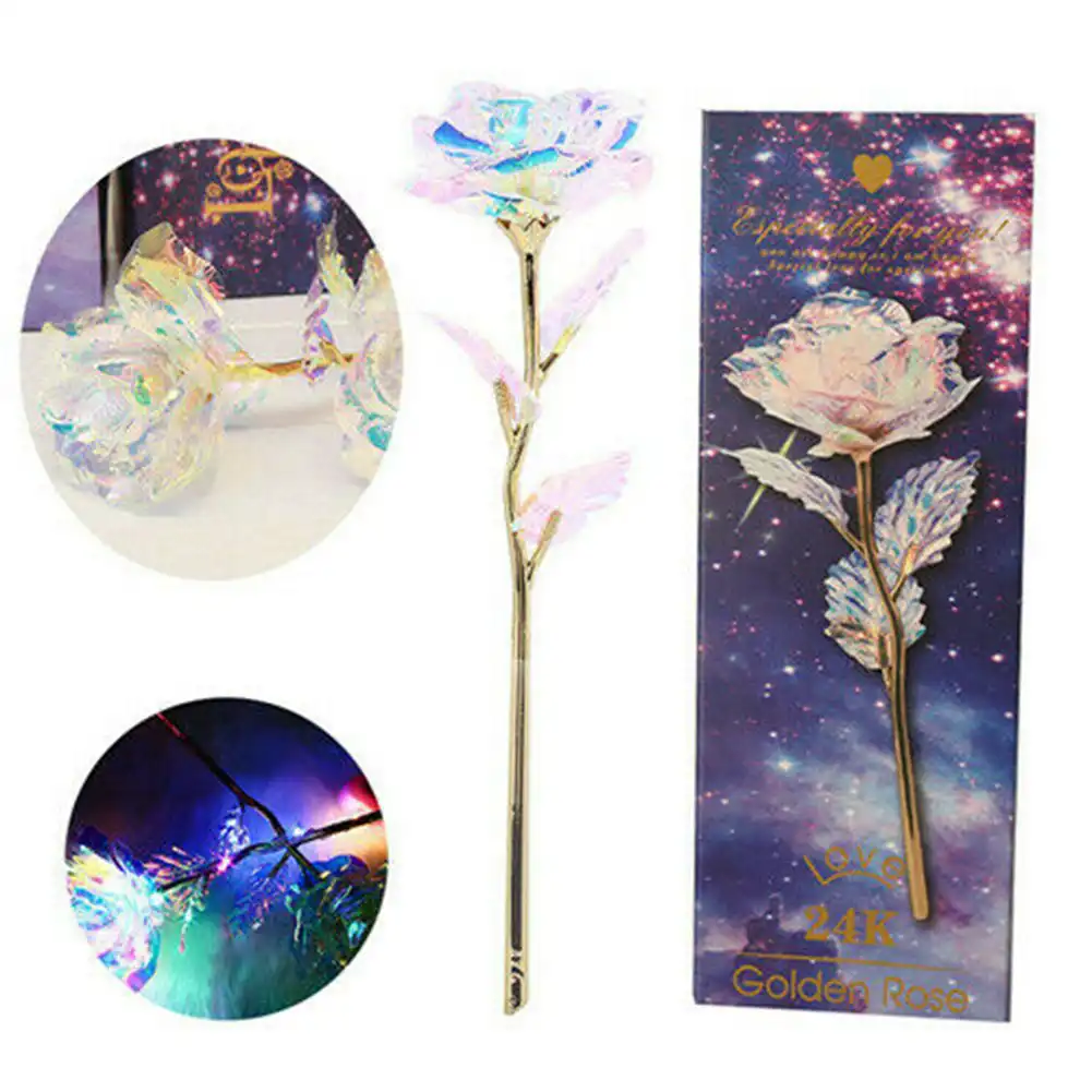 24k gold plated galaxy rose valentines day gift