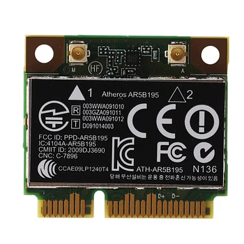 AR9285 AR5B195 150M+BT3.0 Half Mini PCI-E Wireless Card SPS:593127-001 592775-001 for 430 431 435 436 4530S
AR9285 AR5B195 150M+BT3.0 Half Mini PCI-E Wireless Card SPS:593127-001 592775-001 for 430 431 435 436 4530S