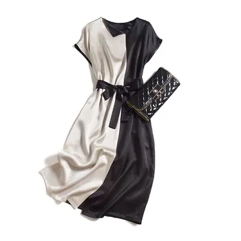 Asymmetrical Dress Patchwork Robe Satin Mid-Calf Sashes Natural Ladies Long Dresses for Summer Boutique Women Clothing 2020 
Asymmetrical Dress Patchwork Robe Satin Mid-Calf Sashes Natural Ladies Long Dresses for Summer Boutique Women Clothing 2020