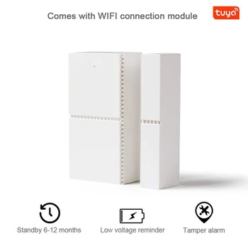 Tuya Smart WiFi Door Sensor 433mhz Wireless APP Control Door Window Security Alarm Opening Door Sensor Compatible Alexa
Tuya Smart WiFi Door Sensor 433mhz Wireless APP Control Door Window Security Alarm Opening Door Sensor Compatible Alexa