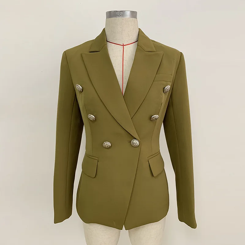 Spot Female Suit Jacket 2021 Autumn Winters Is Fashionable Metal Head Buckle double-breasted Suit Army Green
Spot Female Suit Jacket 2021 Autumn Winters Is Fashionable Metal Head Buckle double-breasted Suit Army Green