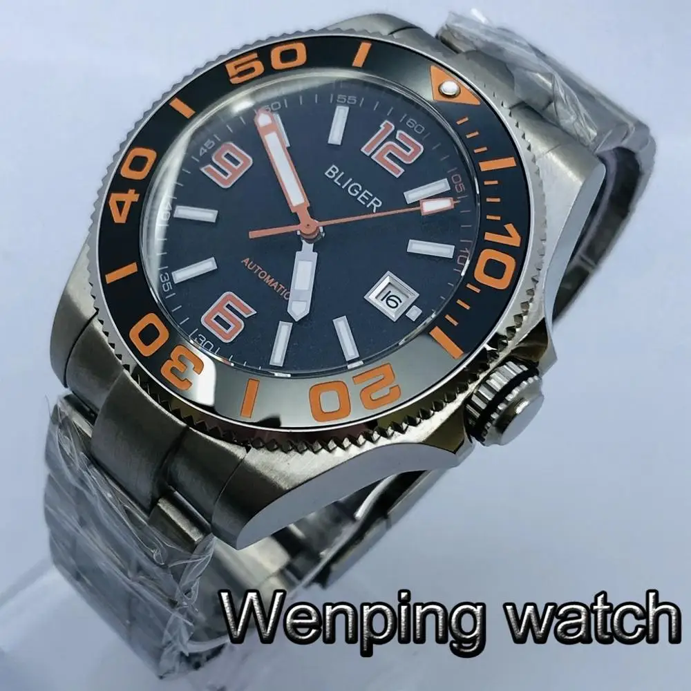 Bliger New 43mm Top Casual Business Watch Silver Case Sapphire Glass Ceramic Bezel Black Dial Date Luminous Automatic Watch
Bliger New 43mm Top Casual Business Watch Silver Case Sapphire Glass Ceramic Bezel Black Dial Date Luminous Automatic Watch