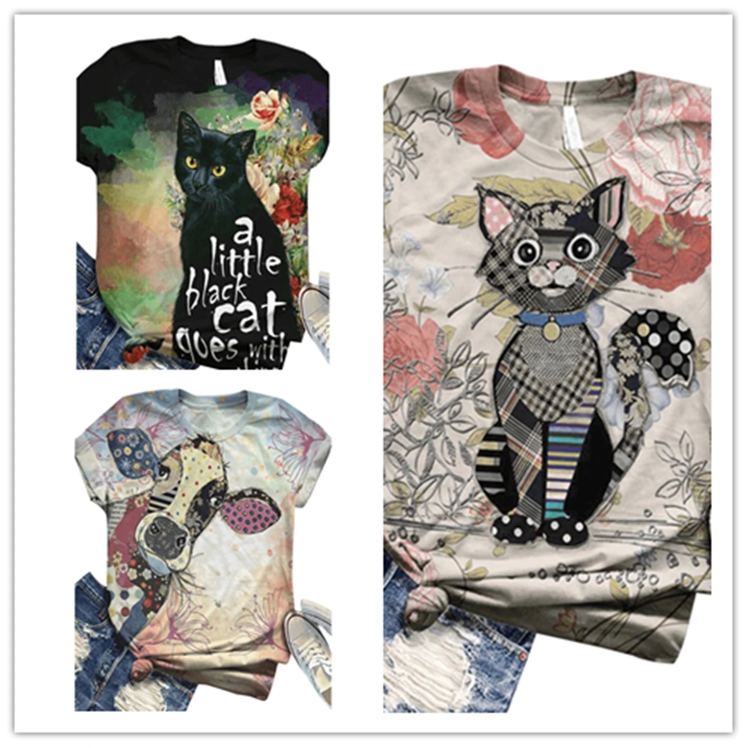 AA Women Summer Short-sleeved Top Personality Animal Pattern Loose T-shirt Oversized Casual Tops
AA Women Summer Short-sleeved Top Personality Animal Pattern Loose T-shirt Oversized Casual Tops