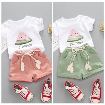 Baby Girls Casual Summer Watermelon Print Short Sleeve Cute Children Baby Girl Summer Watermelon Print T-shirt Shorts Set Hot 
Baby Girls Casual Summer Watermelon Print Short Sleeve Cute Children Baby Girl Summer Watermelon Print T-shirt Shorts Set Hot