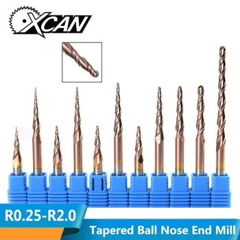 XCAN Solid Carbide Ball Nose Tapered End Mills TiCN Coating CNC engraving router bits HRC63 for metal and wood milling cutter
XCAN Solid Carbide Ball Nose Tapered End Mills TiCN Coating CNC engraving router bits HRC63 for metal and wood milling cutter