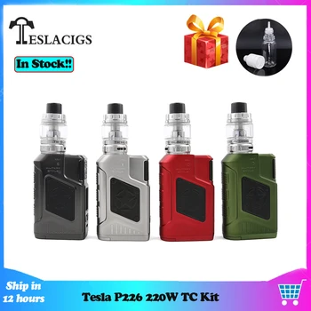 Original Teslacigs Tesla P226 220W TC Vape Kit P226 Box MOD Vape With 4.5ML Tesla Tind Tank Electronic Cigarette Vaporizer Kit