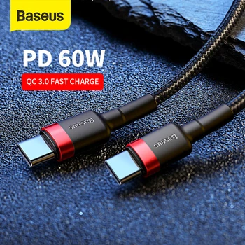 Baseus USB Type C to USB-C Cable for Samsung S9 S8 Note 9 MacBook Pro QC3.0 Quick Charge Cable 60W PD Fast Charging Cord
Baseus USB Type C to USB-C Cable for Samsung S9 S8 Note 9 MacBook Pro QC3.0 Quick Charge Cable 60W PD Fast Charging Cord