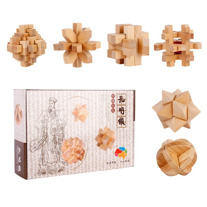 3D Wooden Interlocking Burr Puzzles Game Toy 6PCS/SET IQ Brain Teaser Kong Ming Lock Small Size for Adults Kids
3D Wooden Interlocking Burr Puzzles Game Toy 6PCS/SET IQ Brain Teaser Kong Ming Lock Small Size for Adults Kids