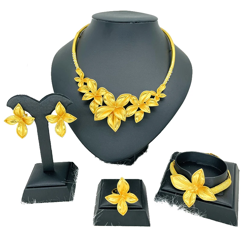 Dubai gold Jewelry sets for women necklace earrings bracelet ring African bridal gifts wedding collares jewelry set
Dubai gold Jewelry sets for women necklace earrings bracelet ring African bridal gifts wedding collares jewelry set