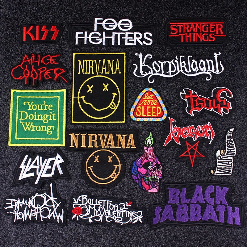 Pulaqi Nirvana Metal Band Patch Letter Cloth Patches Embroidered Patches For Clothing Applique Rock Bands Badges Iron on Patches
Pulaqi Nirvana Metal Band Patch Letter Cloth Patches Embroidered Patches For Clothing Applique Rock Bands Badges Iron on Patches