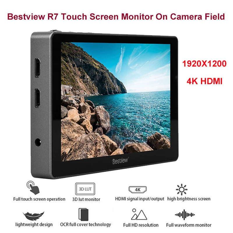 Bestview R7 7 Inch IPS on Camera Field DSLR Monitor With Touch Camera Focus Assist 1920X1200 Support 4K HDMI Input DC Output
Bestview R7 7 Inch IPS on Camera Field DSLR Monitor With Touch Camera Focus Assist 1920X1200 Support 4K HDMI Input DC Output