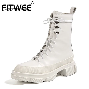 FITWEE New Woman Ankle Boots Lace Up Real Leather Thick Bottom Winter Boots Women Cool Fashion Shoes Woman Footwear Size 34-40
FITWEE New Woman Ankle Boots Lace Up Real Leather Thick Bottom Winter Boots Women Cool Fashion Shoes Woman Footwear Size 34-40