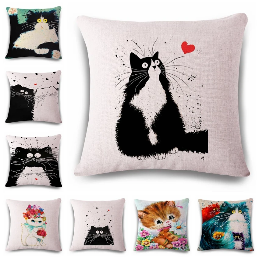 Smart Creative Cat Cushion Cover Print Linen Affection Sofa Car Seat Family Home Decorative Throw Pillow Case Housse De Coussin
Smart Creative Cat Cushion Cover Print Linen Affection Sofa Car Seat Family Home Decorative Throw Pillow Case Housse De Coussin