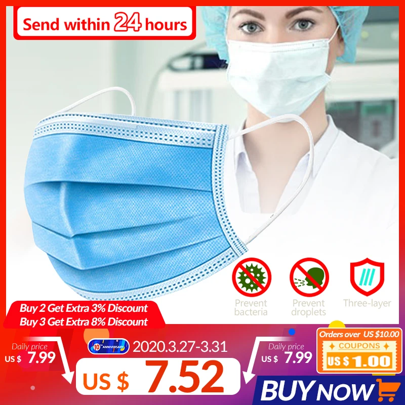 10/20/30/50pcs 3 Layer Disposable Earloop Face Mouth Masks Anti-Pollution Filtration Masks Facial Anti-Dust Protective Cover
10/20/30/50pcs 3 Layer Disposable Earloop Face Mouth Masks Anti-Pollution Filtration Masks Facial Anti-Dust Protective Cover