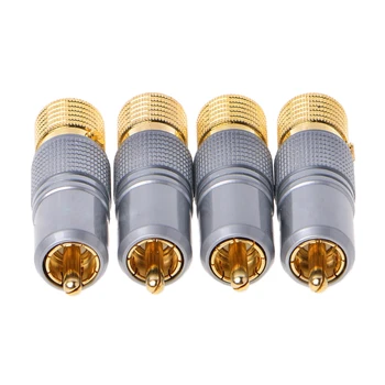 4 Pcs Gold Plated RCA Plug Locking Non Solder Plugs Connector Tail Hole 10MM
4 Pcs Gold Plated RCA Plug Locking Non Solder Plugs Connector Tail Hole 10MM
