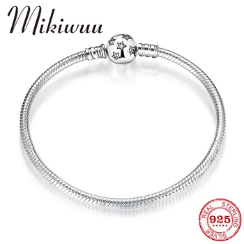 Real 925 Sterling Silver Shining Star Bead Clasp Snake Chain Bracelet & Bangle for Women Fashion Elegant Silver 925 DIY Jewelry
Real 925 Sterling Silver Shining Star Bead Clasp Snake Chain Bracelet & Bangle for Women Fashion Elegant Silver 925 DIY Jewelry