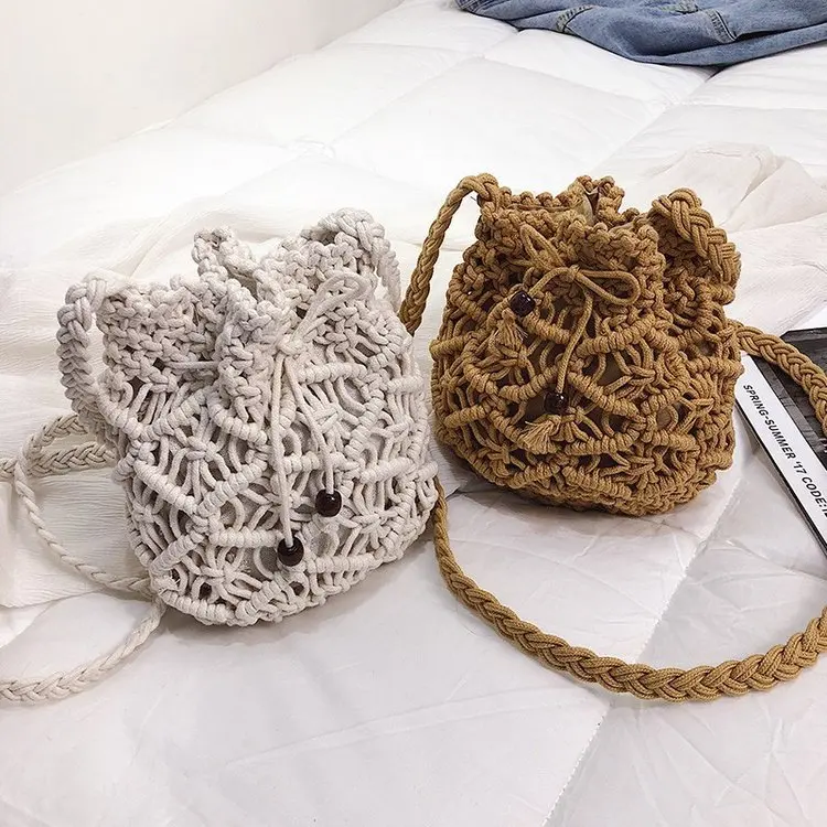 New Style WOMEN'S Bag Fashion Women's Woven Bag Cool Drawstring Shoulder Bucket Bag
New Style WOMEN'S Bag Fashion Women's Woven Bag Cool Drawstring Shoulder Bucket Bag