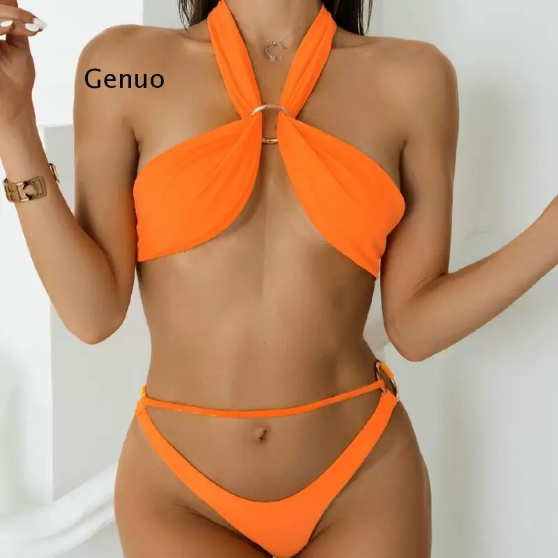 Sexy Halter Solid Bikinis Set Push Up Women Swimsuits Bikini Hollow Out Swimwear 2021 New Summer Female Swim Bathing Suits
Sexy Halter Solid Bikinis Set Push Up Women Swimsuits Bikini Hollow Out Swimwear 2021 New Summer Female Swim Bathing Suits