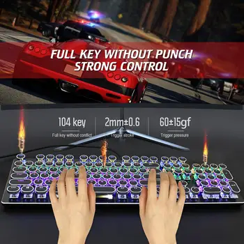 Mechanical Keyboard 104 Buttons LED Lighting Backlight Wired Keyboard USB Interface Connection Keyboard
Mechanical Keyboard 104 Buttons LED Lighting Backlight Wired Keyboard USB Interface Connection Keyboard