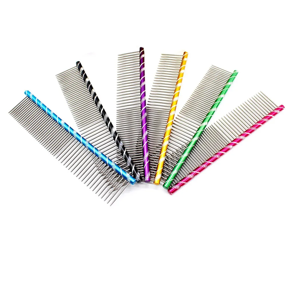 Stainless Steel Comb Brush Bright Multi-Colored Stripe Grooming Comb Short Long Hair Remove Cat Dog Brush Pet Dog Comb
Stainless Steel Comb Brush Bright Multi-Colored Stripe Grooming Comb Short Long Hair Remove Cat Dog Brush Pet Dog Comb