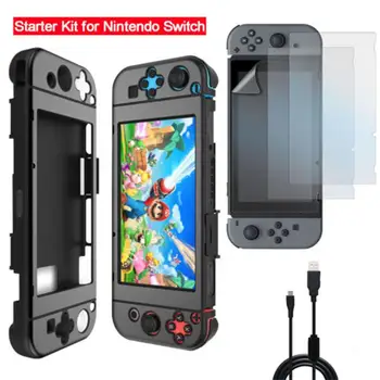 TPU Protective Cover Screen Protector Temper Glass Film Type C Charging Cable for Nintendo Switch Game Machine Accessory Set
TPU Protective Cover Screen Protector Temper Glass Film Type C Charging Cable for Nintendo Switch Game Machine Accessory Set