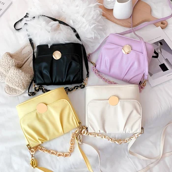 Pleated Satchel Bag For Women 2020 Chain Bucket Shoulder Bags PU Leather Handbag Female Elegant Candy Color Messenger Bags
Pleated Satchel Bag For Women 2020 Chain Bucket Shoulder Bags PU Leather Handbag Female Elegant Candy Color Messenger Bags