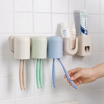 Toothbrush Holder Automatic Toothpaste Squeezer Dispenser With Cup Wall Mount Storage Rack Creative Bathroom Accessories Set
Toothbrush Holder Automatic Toothpaste Squeezer Dispenser With Cup Wall Mount Storage Rack Creative Bathroom Accessories Set