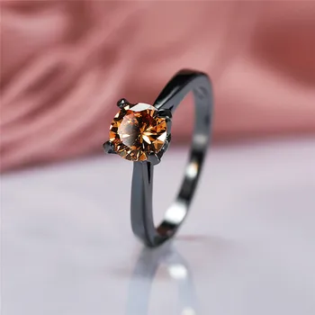 Cute Female Small Champagne Stone Ring Vintage Black Gold Wedding Rings For Women Promise Love Round Engagement Ring
Cute Female Small Champagne Stone Ring Vintage Black Gold Wedding Rings For Women Promise Love Round Engagement Ring