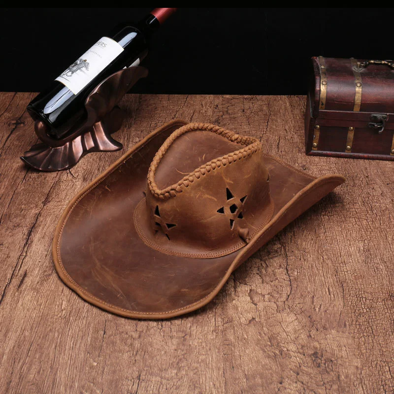 AETOO Handmade leather goods Europe and the United States retro leisure first layer cowhide Crazy Horse Leather Handmade hat Wes
AETOO Handmade leather goods Europe and the United States retro leisure first layer cowhide Crazy Horse Leather Handmade hat Wes