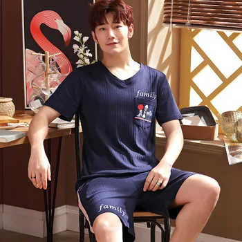Pajamas Men's Summer Cotton Short-sleeved Shorts Pigiama Uomo Home Service Thin Casual Loose Plus Size Suit Dormir Tops Fashion
Pajamas Men's Summer Cotton Short-sleeved Shorts Pigiama Uomo Home Service Thin Casual Loose Plus Size Suit Dormir Tops Fashion