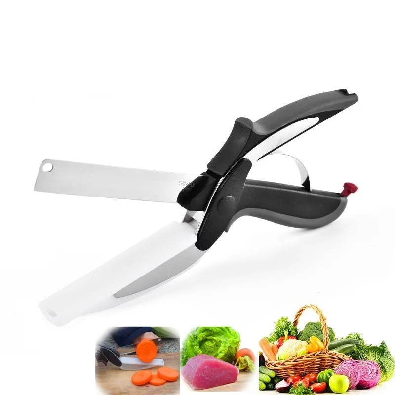 Smart Clever Scissor Cutter 2 in 1 Cutting Board Utility Cutter Stainless Steel Ourdoor Smart Vegetable Scissor Kitchen Knife
Smart Clever Scissor Cutter 2 in 1 Cutting Board Utility Cutter Stainless Steel Ourdoor Smart Vegetable Scissor Kitchen Knife