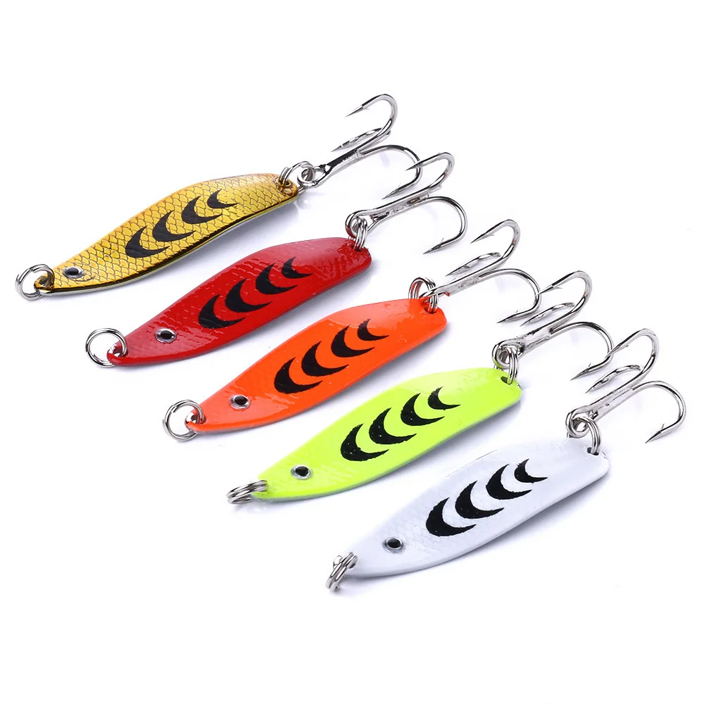 

5pcs Spinner Trout Spoon Fishing Lures Shads Wobblers Jig Lures VIB Hard Baits Sequins for Carp Fishing Tackle Pesca Isca