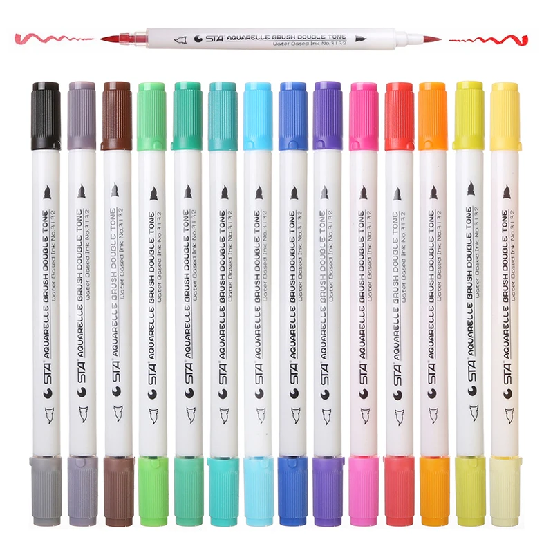 28 Colores Watercolor Marker art brush pen Dual Tips Set Water Soluble Products Color Soft Calligraphy aqua brush Pen Aquarelle
28 Colores Watercolor Marker art brush pen Dual Tips Set Water Soluble Products Color Soft Calligraphy aqua brush Pen Aquarelle