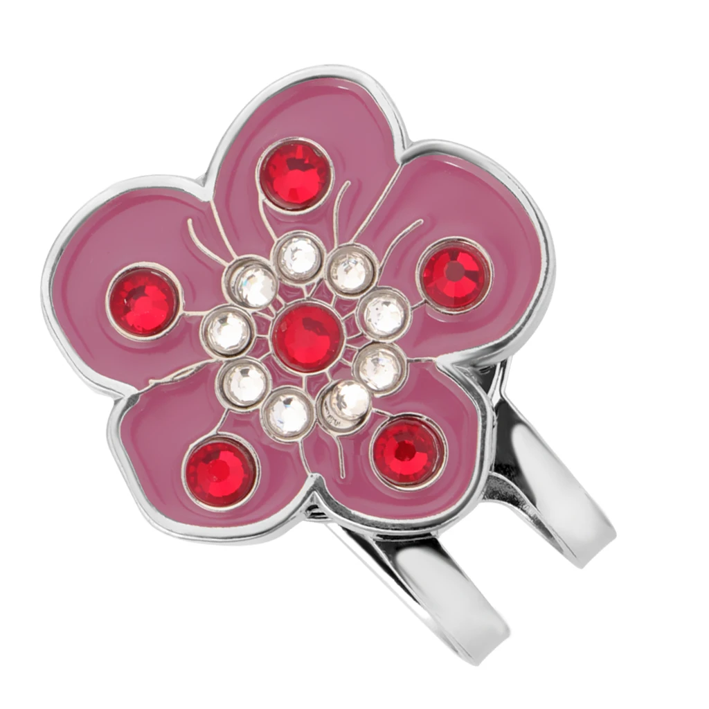 Portable Plum Blossom Crystal Clip Golf Ball Marker Clip On Golf Hat Cap Visor for Friend Golf Trainer Portable Plum Blossom Crystal Clip Golf Ball Marker Clip On Golf Hat Cap Visor for Friend Golf Trainer