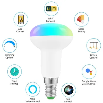 Cellphone WiFi Voice Control RGB Energy Saving Dimming LED Bulb Multicolor Smart Light Bulbs Compatible Alexa Google Smart Home
Cellphone WiFi Voice Control RGB Energy Saving Dimming LED Bulb Multicolor Smart Light Bulbs Compatible Alexa Google Smart Home